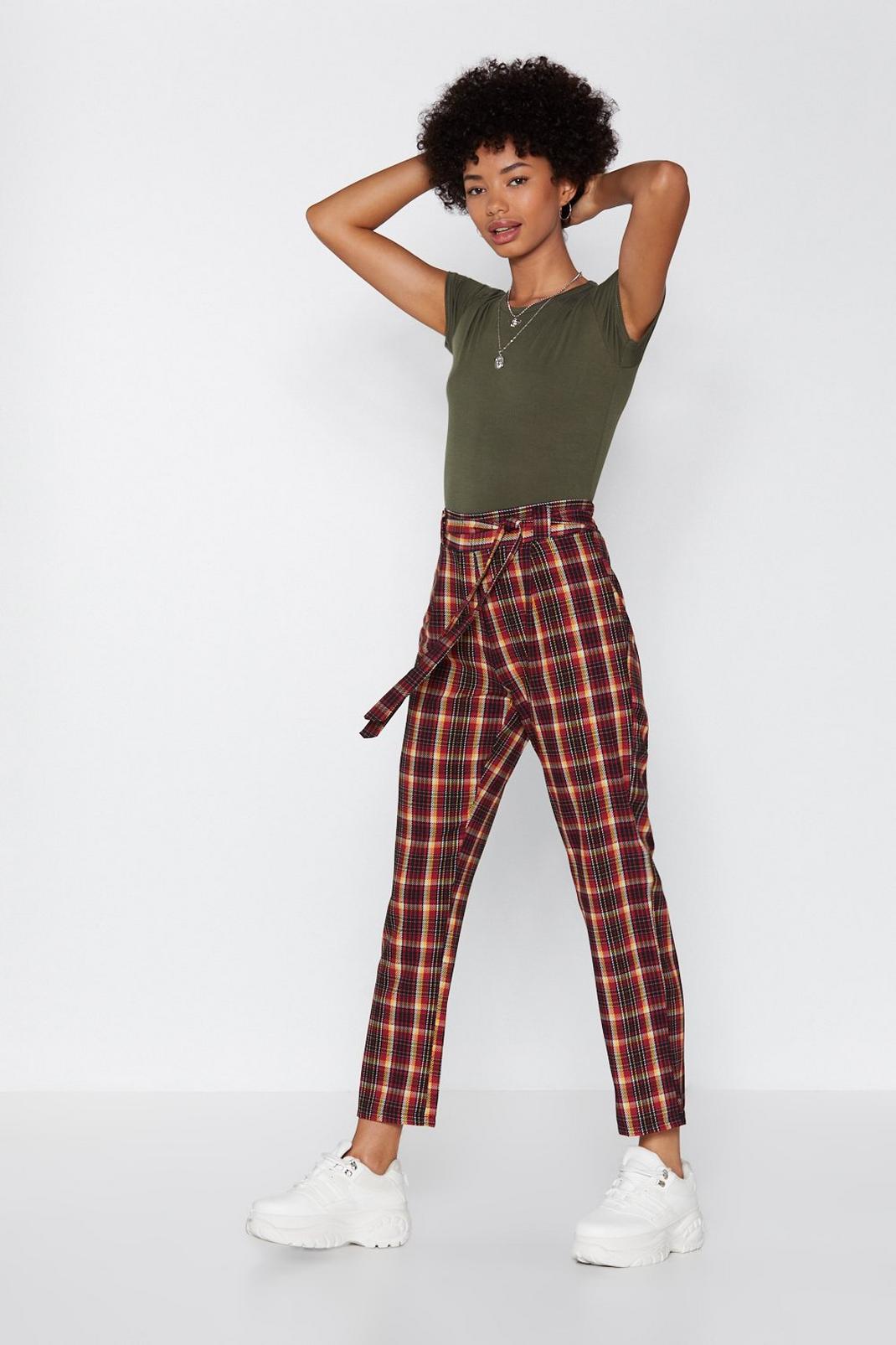 Checked Out Tapered Pants image number 1