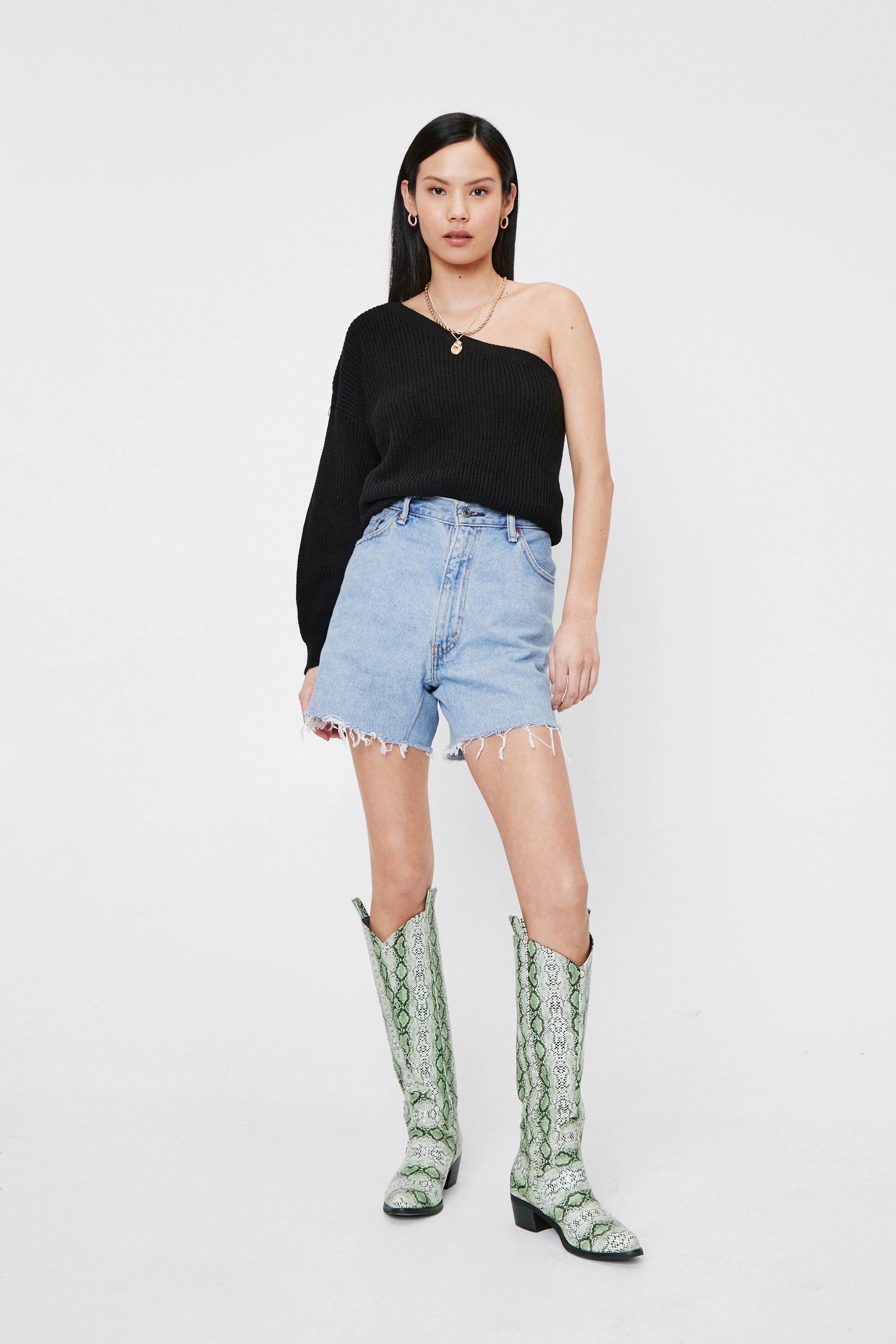 Slouchy One Shoulder Knit Sweater Nasty Gal