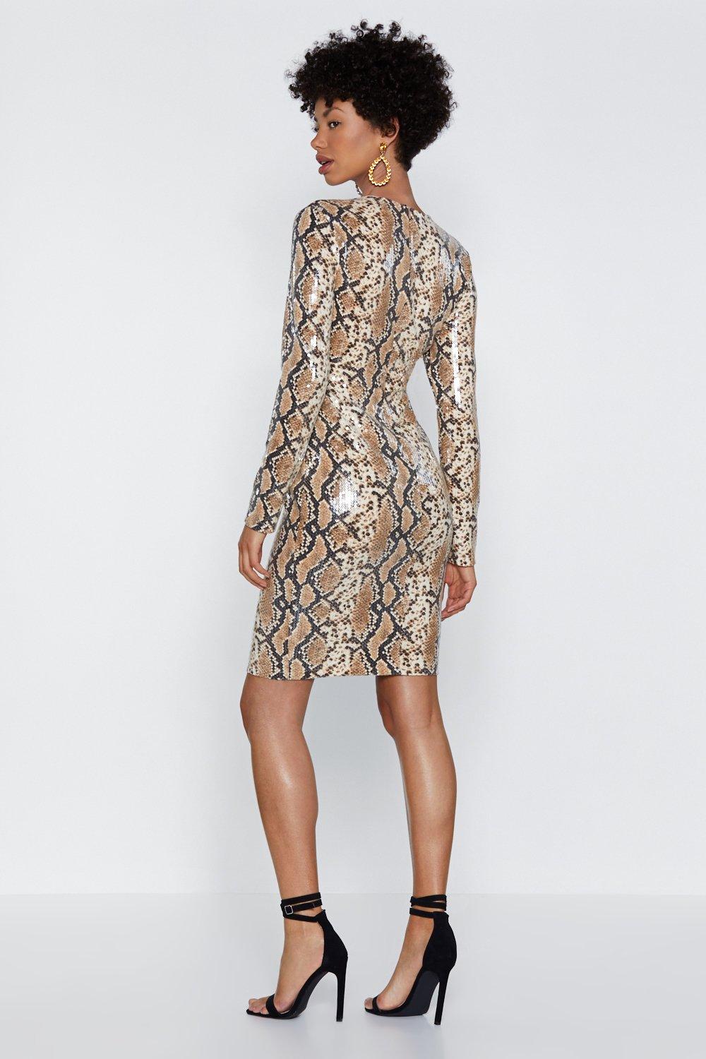 Nasty gal snake outlet print dress