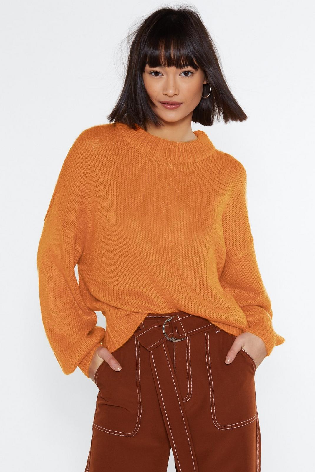 High Neck Knit Sweater image number 1