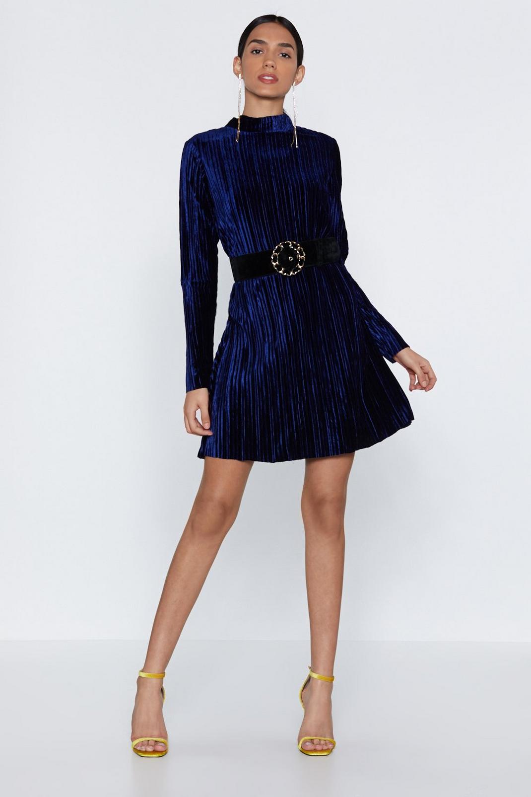 Pleats and Thank You Velvet Dress image number 1