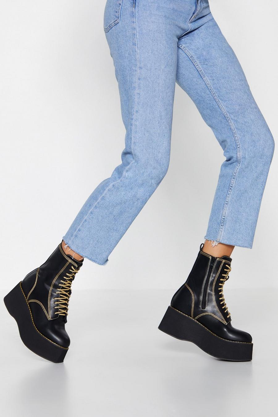 High Voltage Lace-Up Chunky Platform Boots