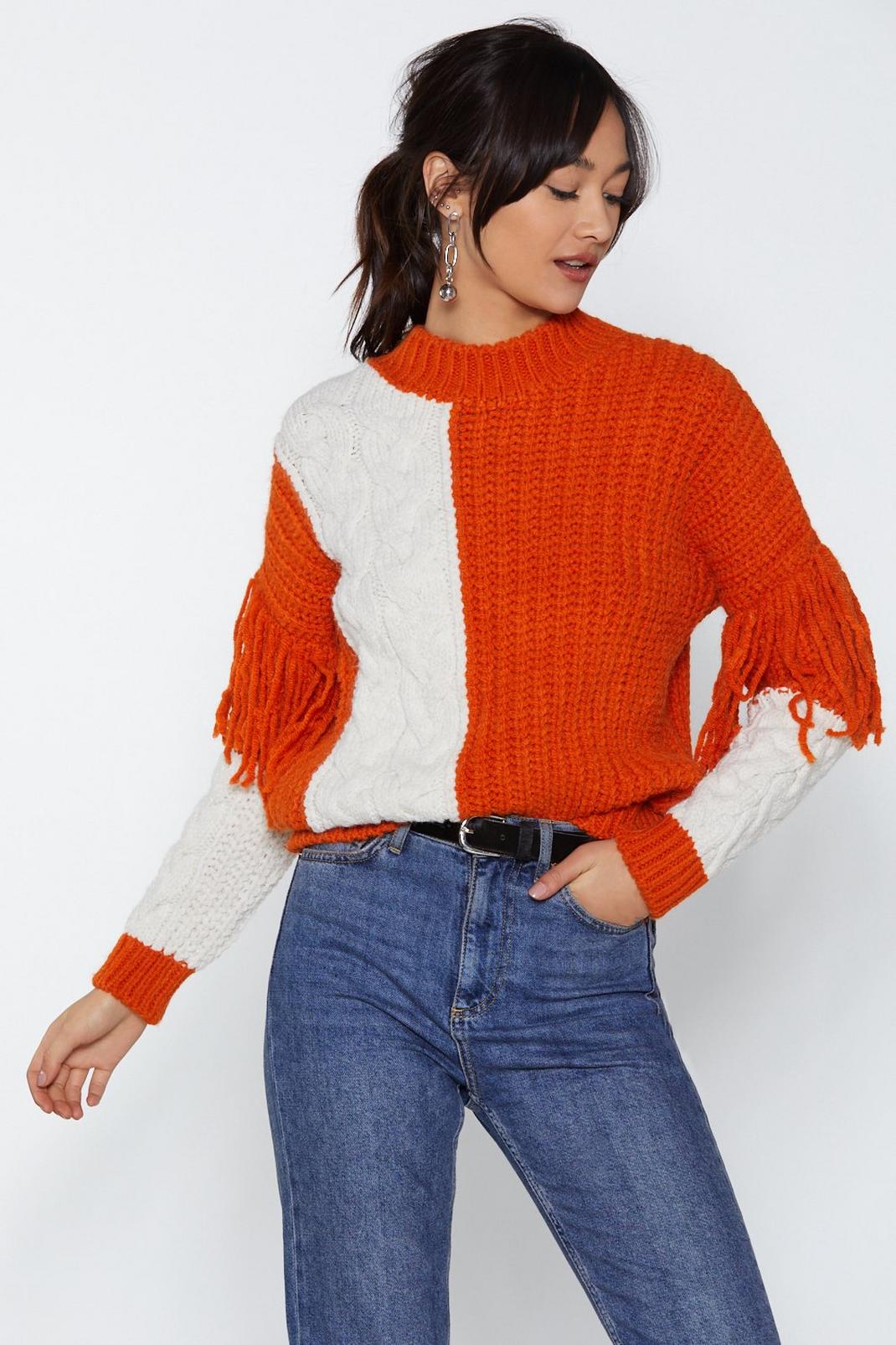 Worth the Tassel Cable Knit Sweater image number 1
