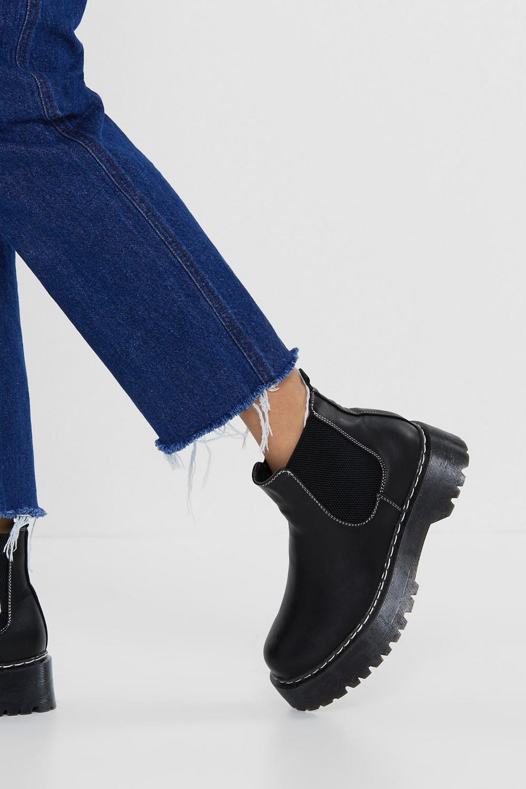 Faux Leather Chunky Chelsea Boot image number 1