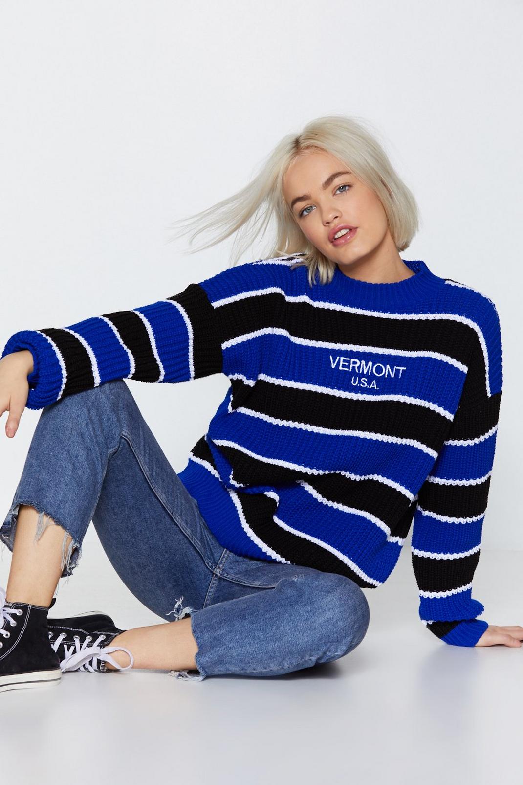 Stripe You Are Ribbed Sweater image number 1