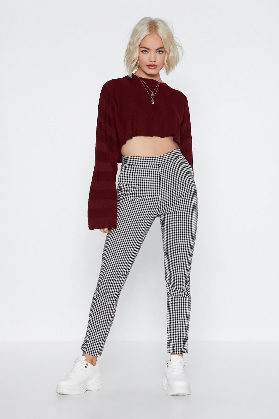 Make It Fair Gingham Trousers image number 1
