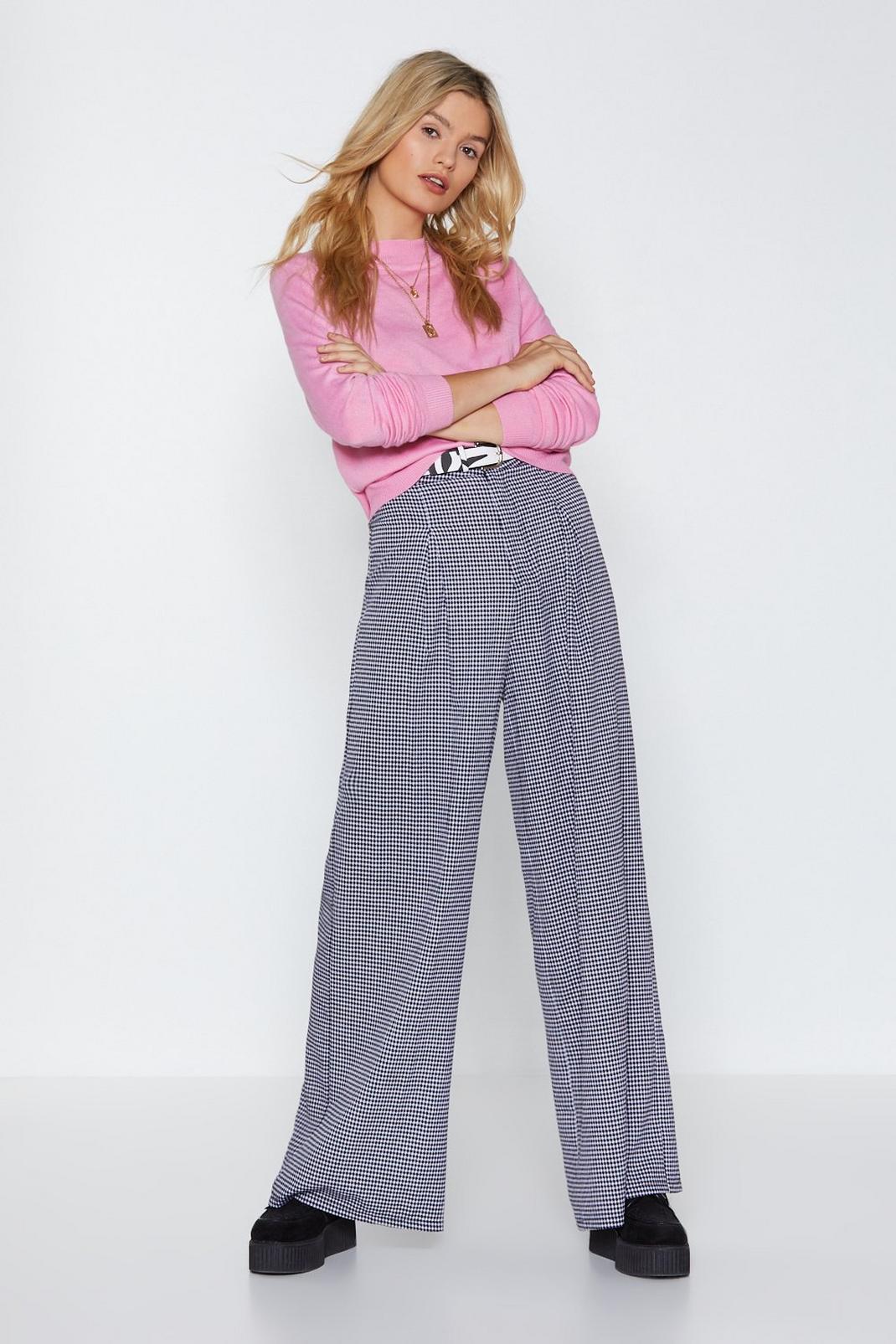 Time for a Check Up Wide-Leg Pants image number 1