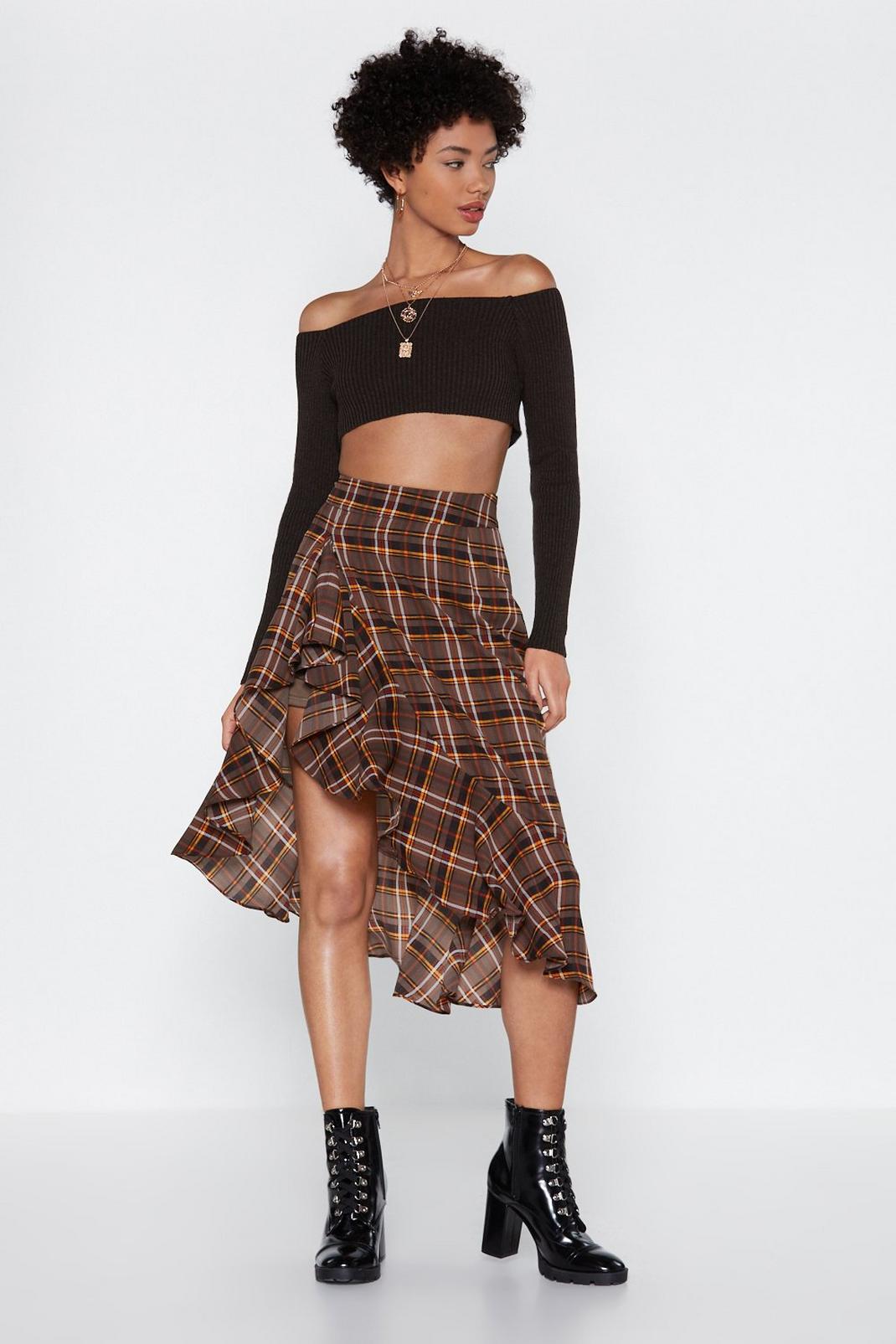 Ruffle Road Ahead Check Skirt image number 1