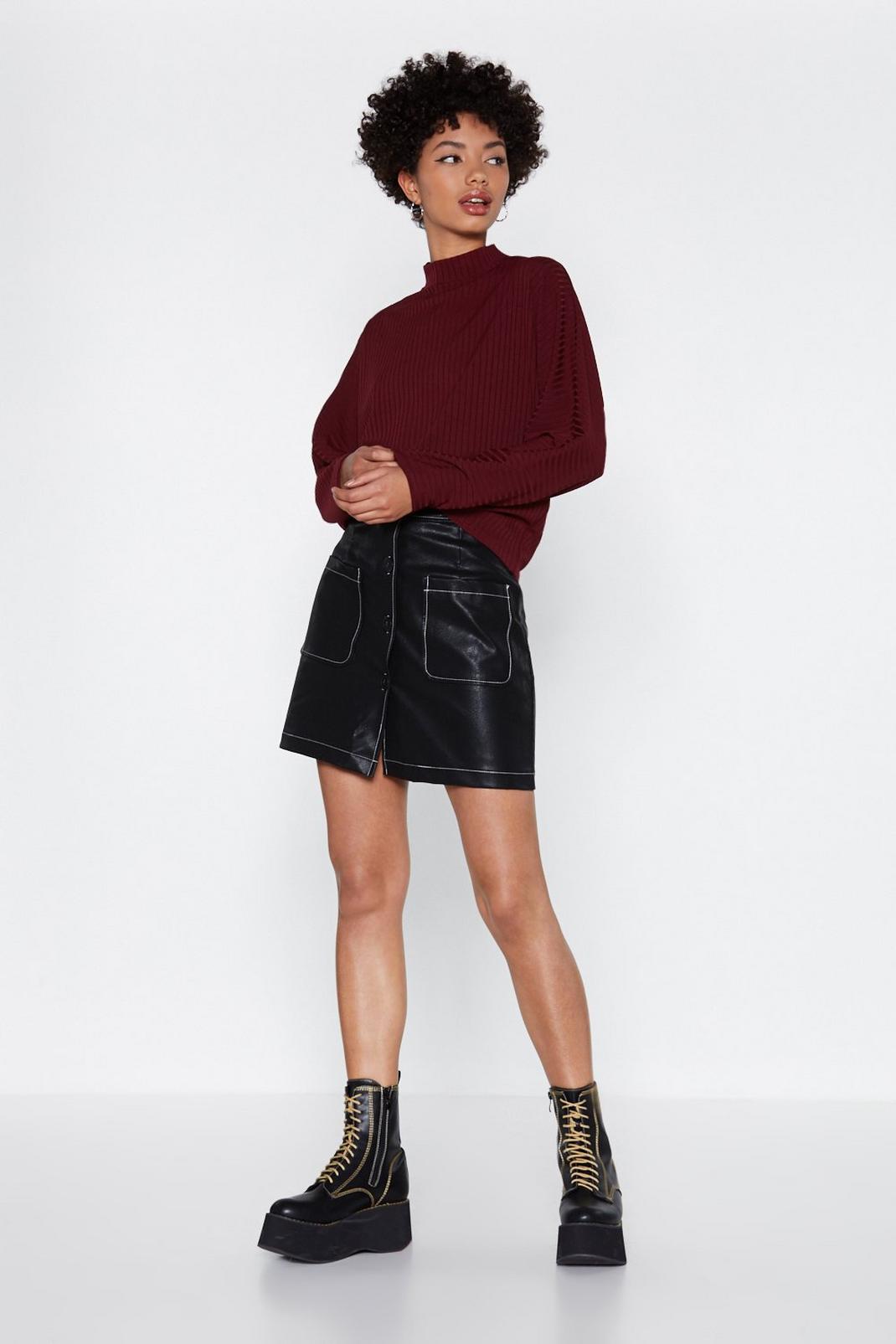 Ain't That Sew Stitch Faux Leather Skirt image number 1