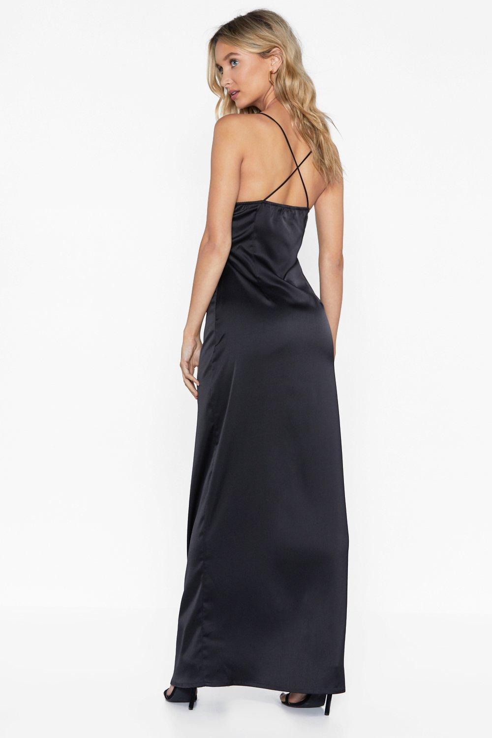 Nasty gal black outlet satin dress