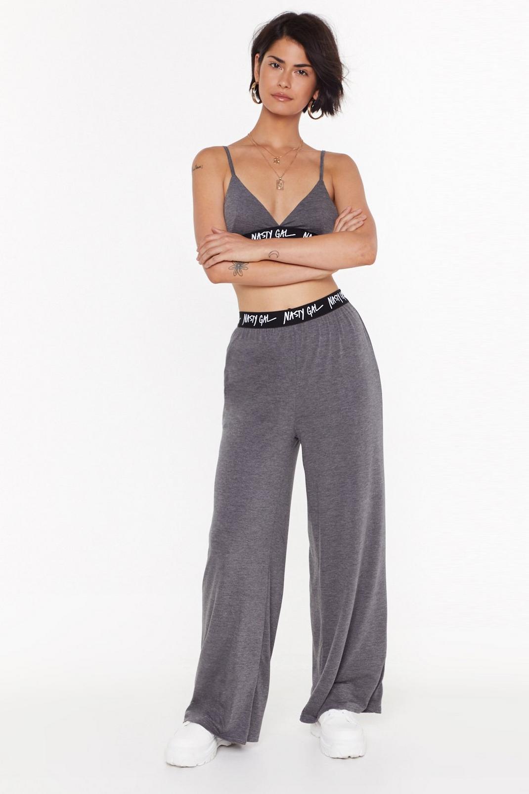 Nasty Gal Word on the Street Wide-Leg Joggers image number 1
