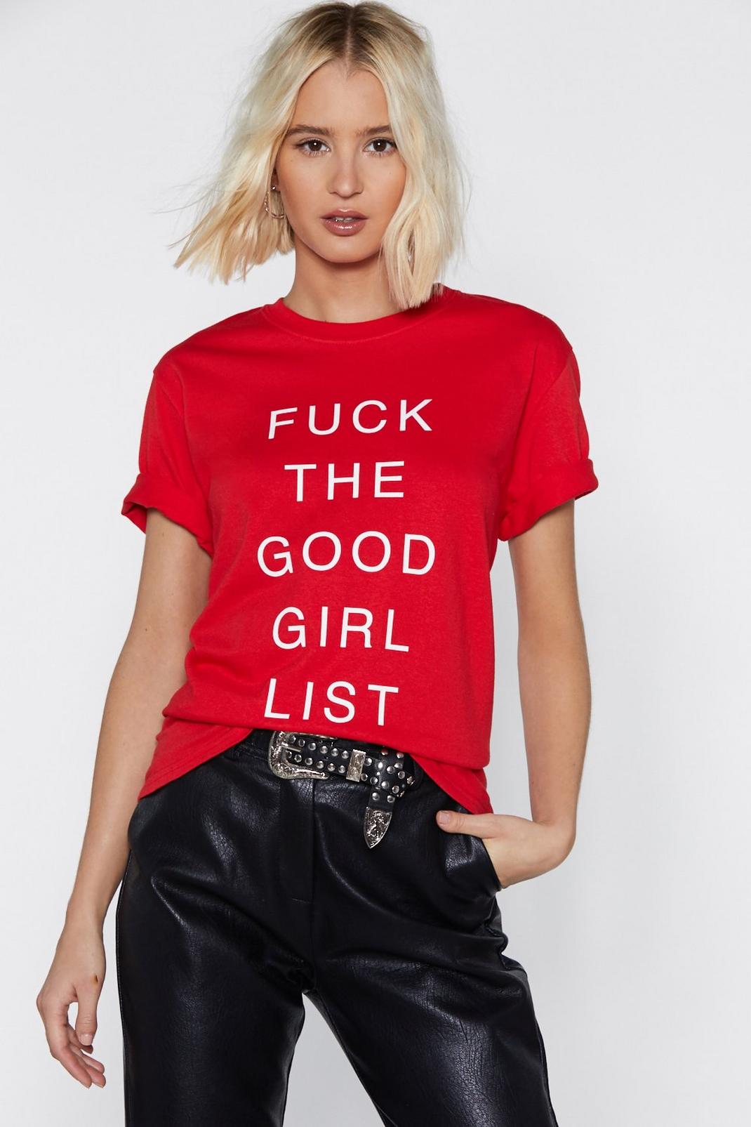 Fuck the Good Girl List Holiday Tee image number 1