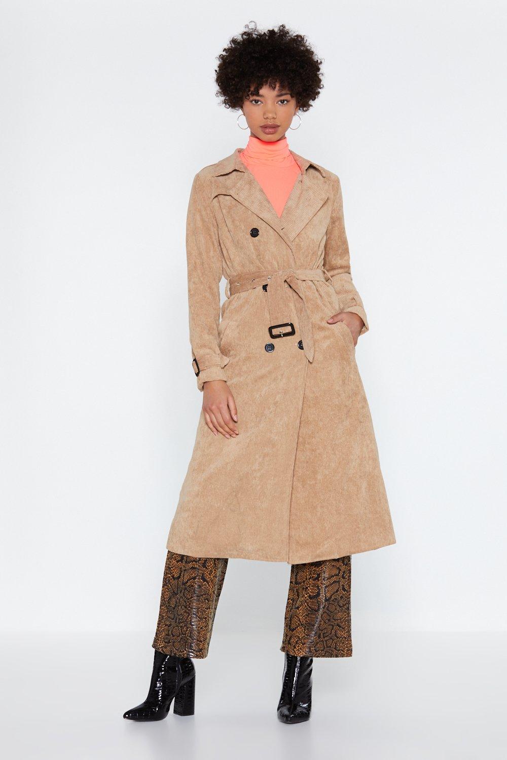 cord trench coat