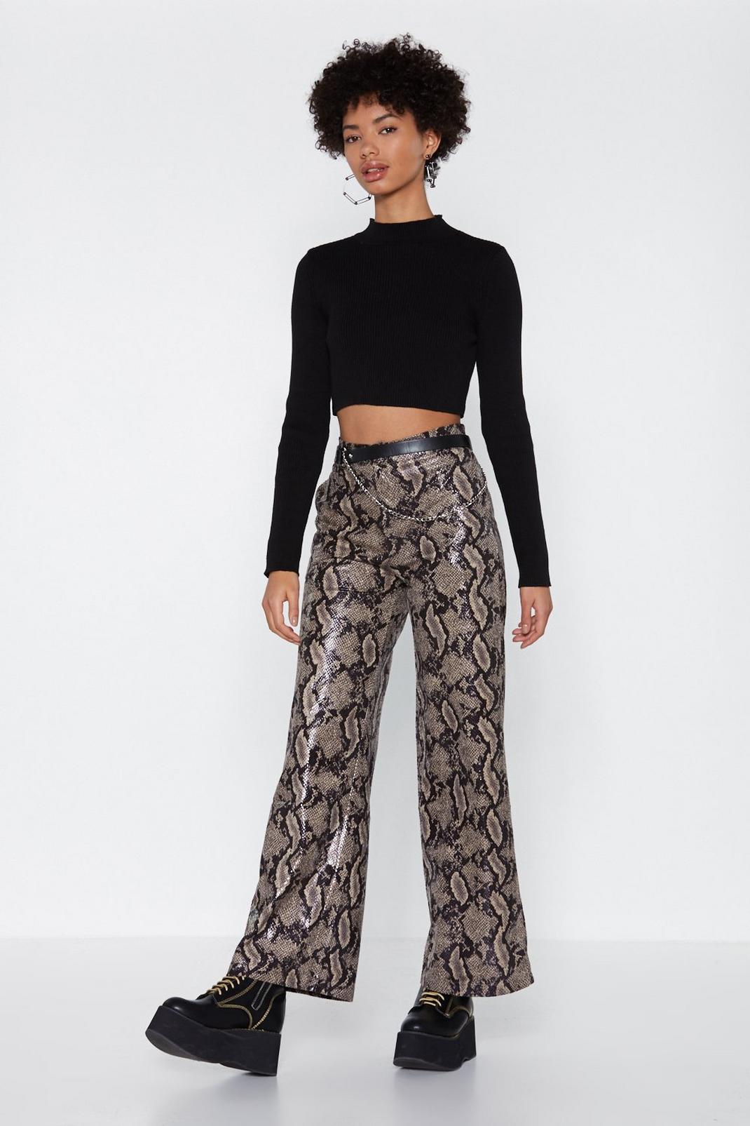 Can't Touch This Snake Print Pants image number 1