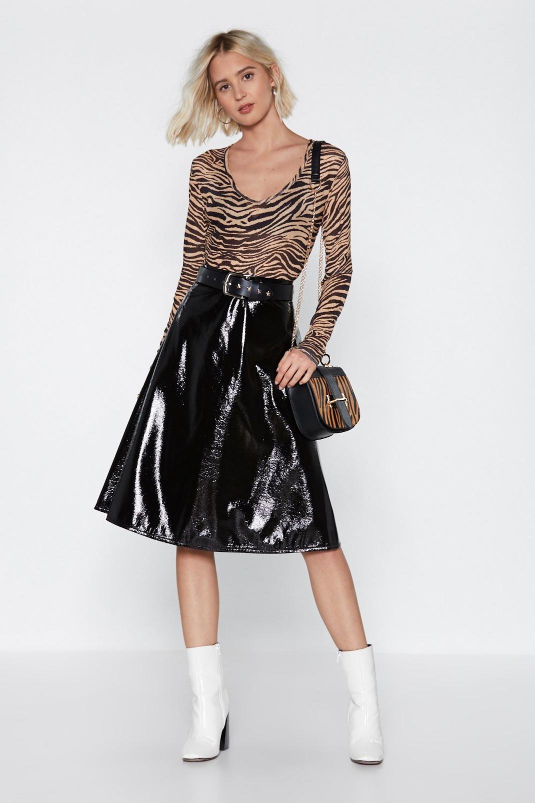 Vinyl-ly Found You Midi Skirt image number 1