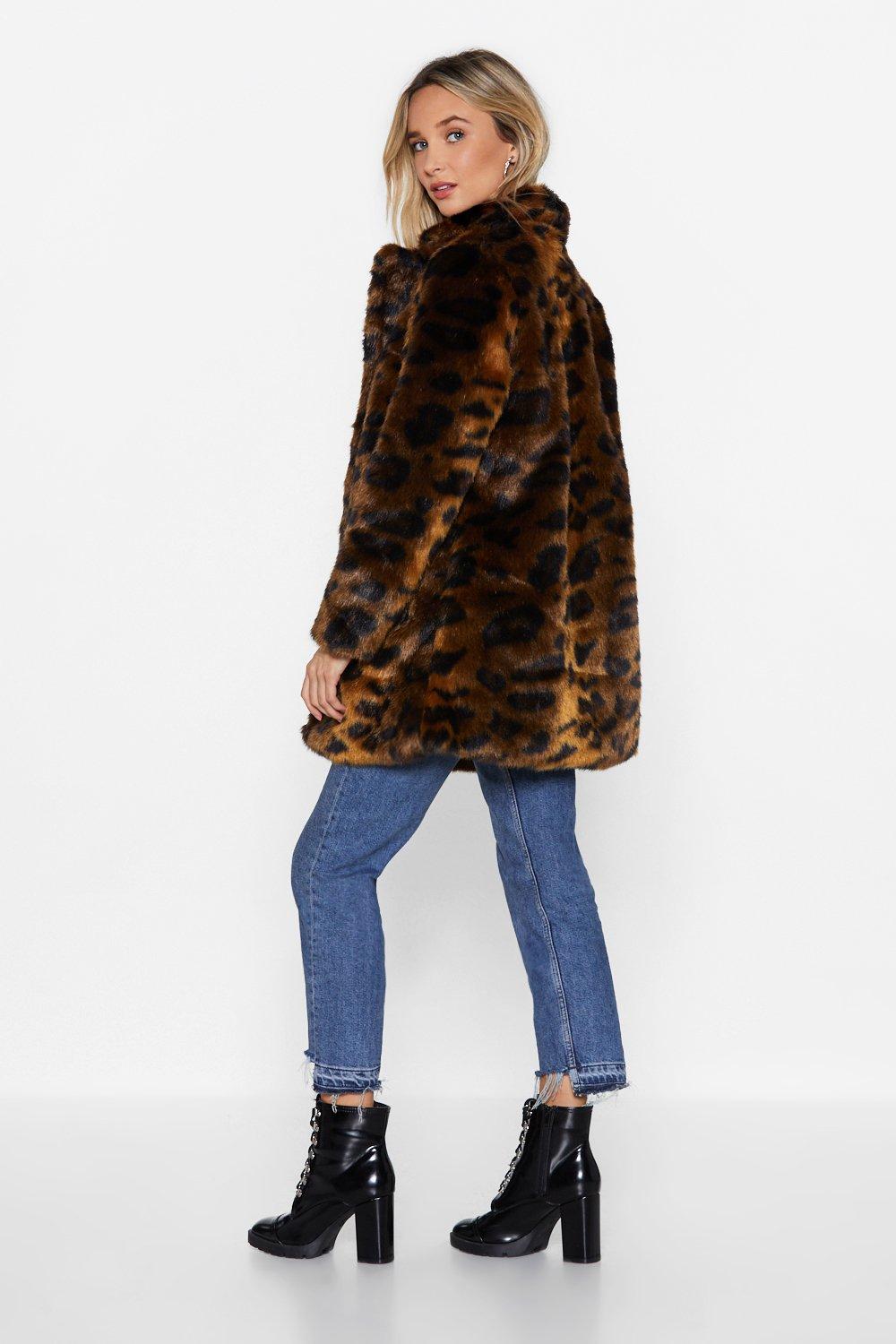 Nasty gal shop leopard coat