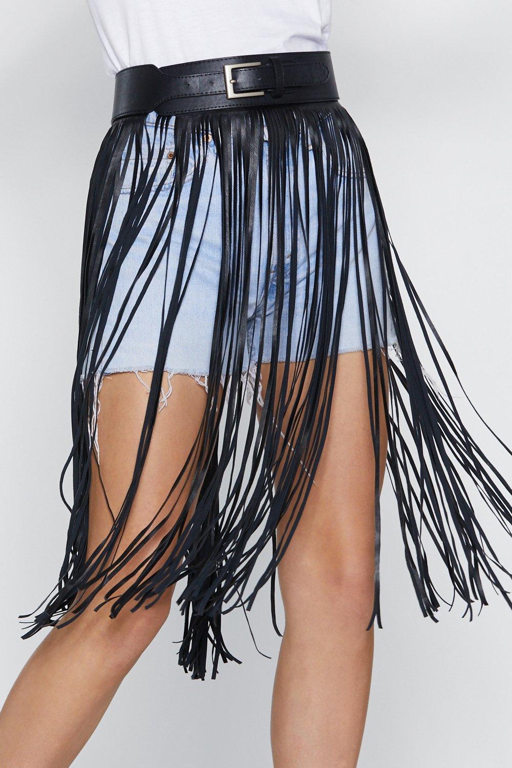 Clear the Sway Fringe Belt Nasty Gal