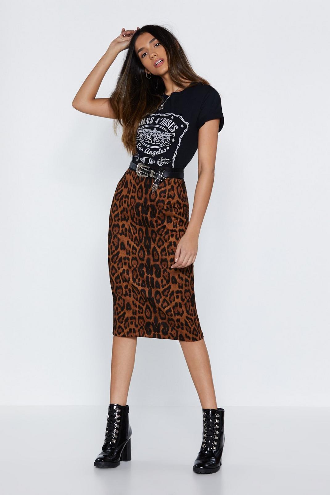 Bad Kitty Leopard Midi Skirt image number 1