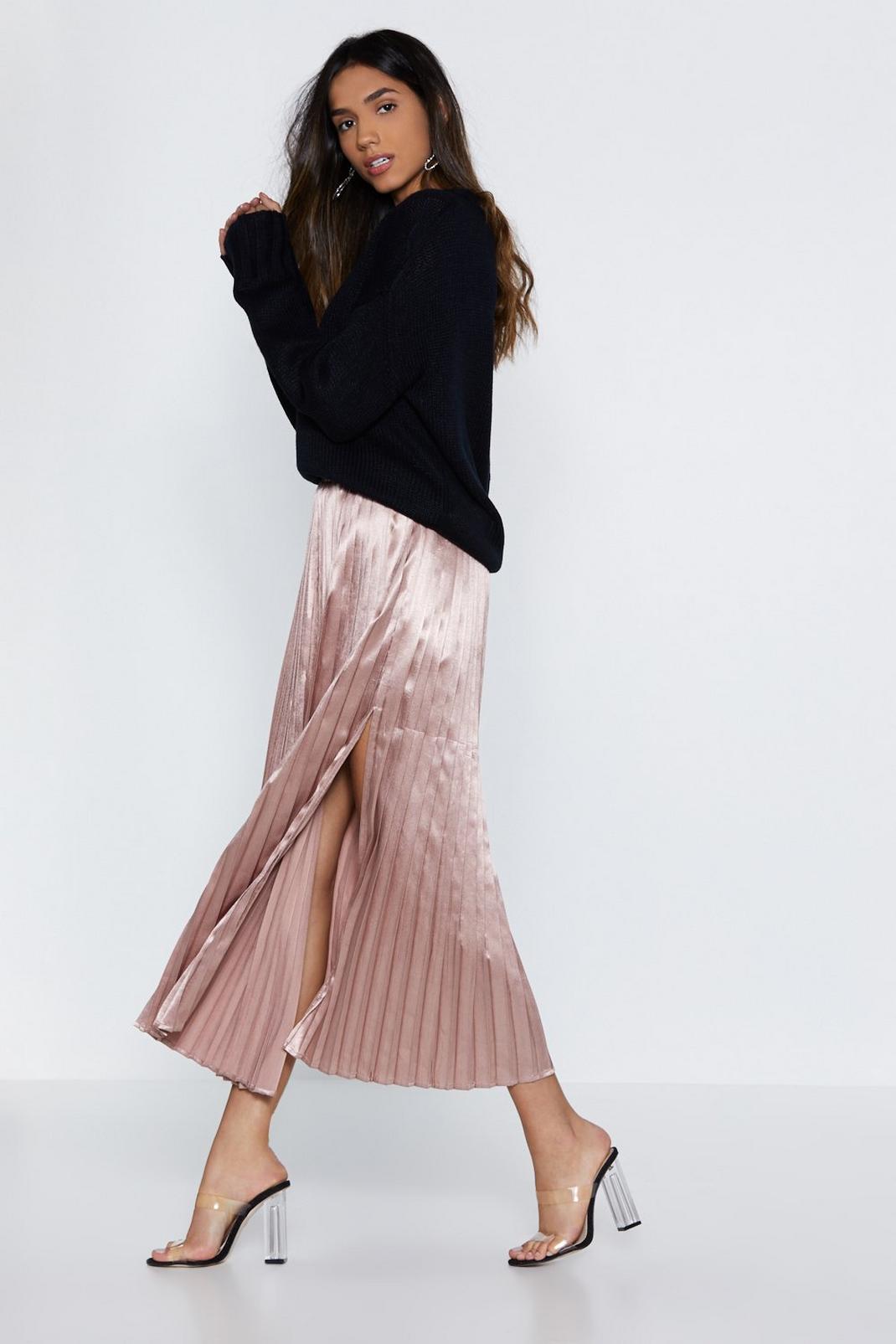 The Pleat is On Satin Skirt image number 1
