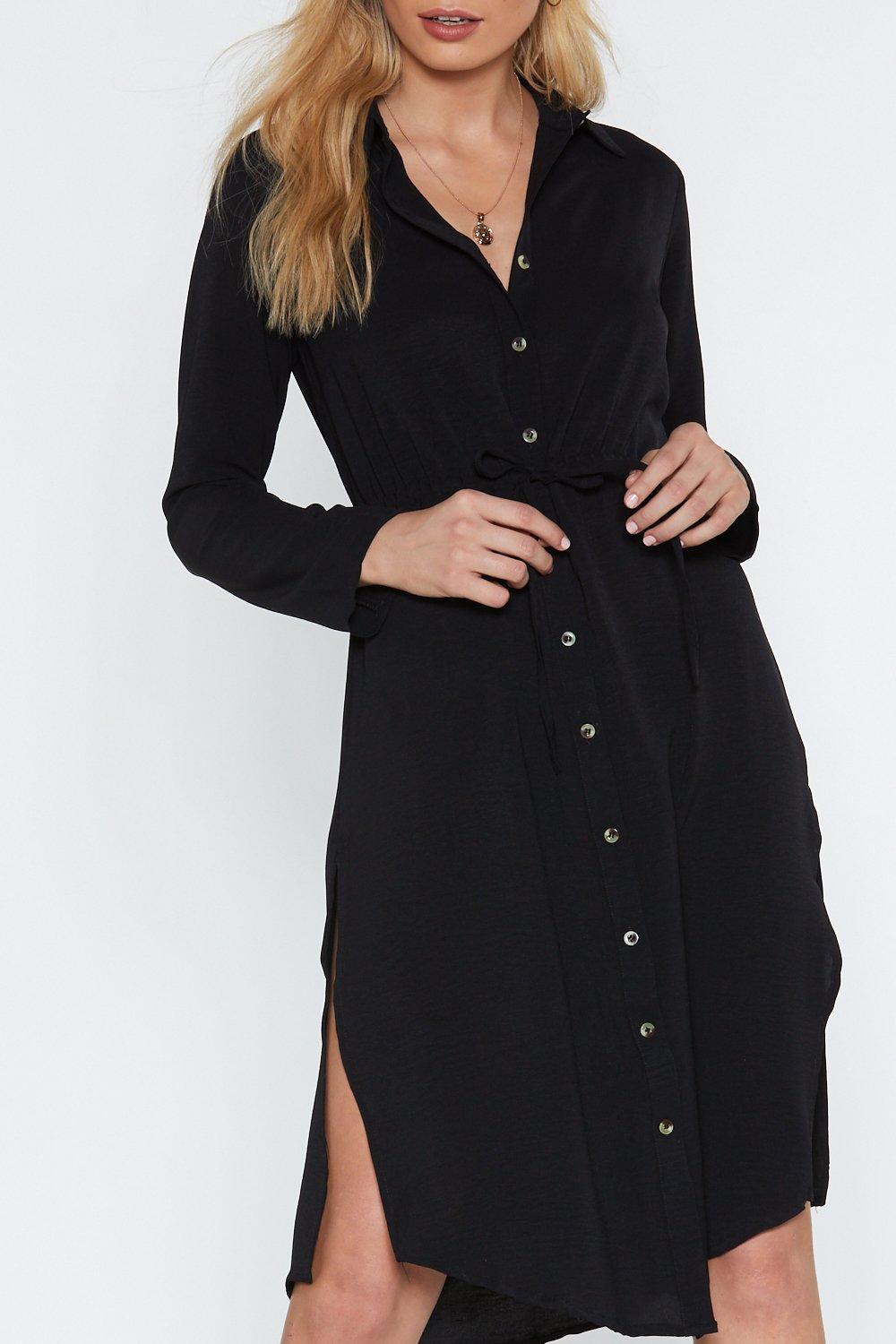 Midi Horn Button Shirt Dress Nasty Gal