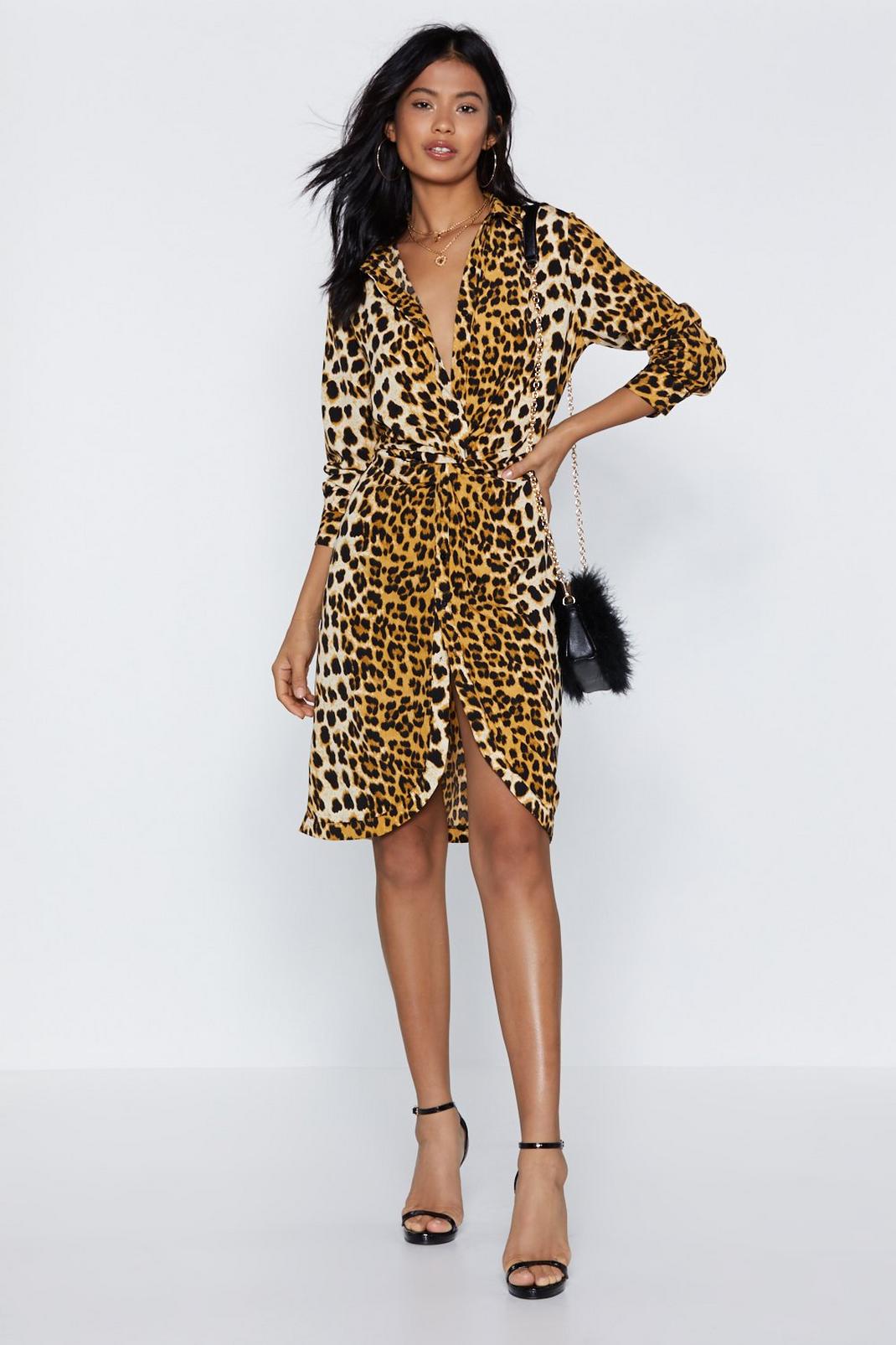 Meow You See Me Leopard Dress image number 1