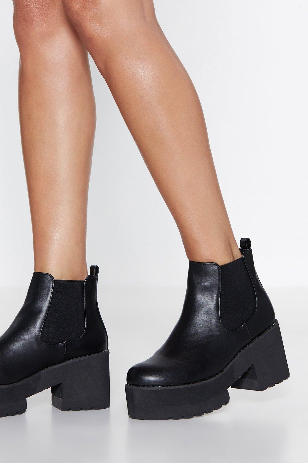 leather platform chelsea boots