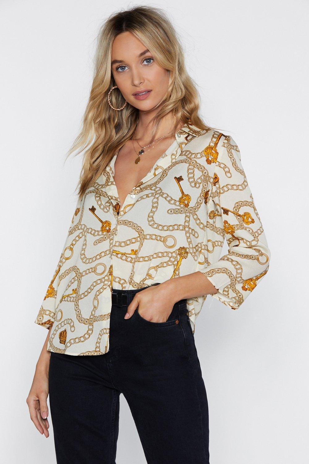 blouse chain print