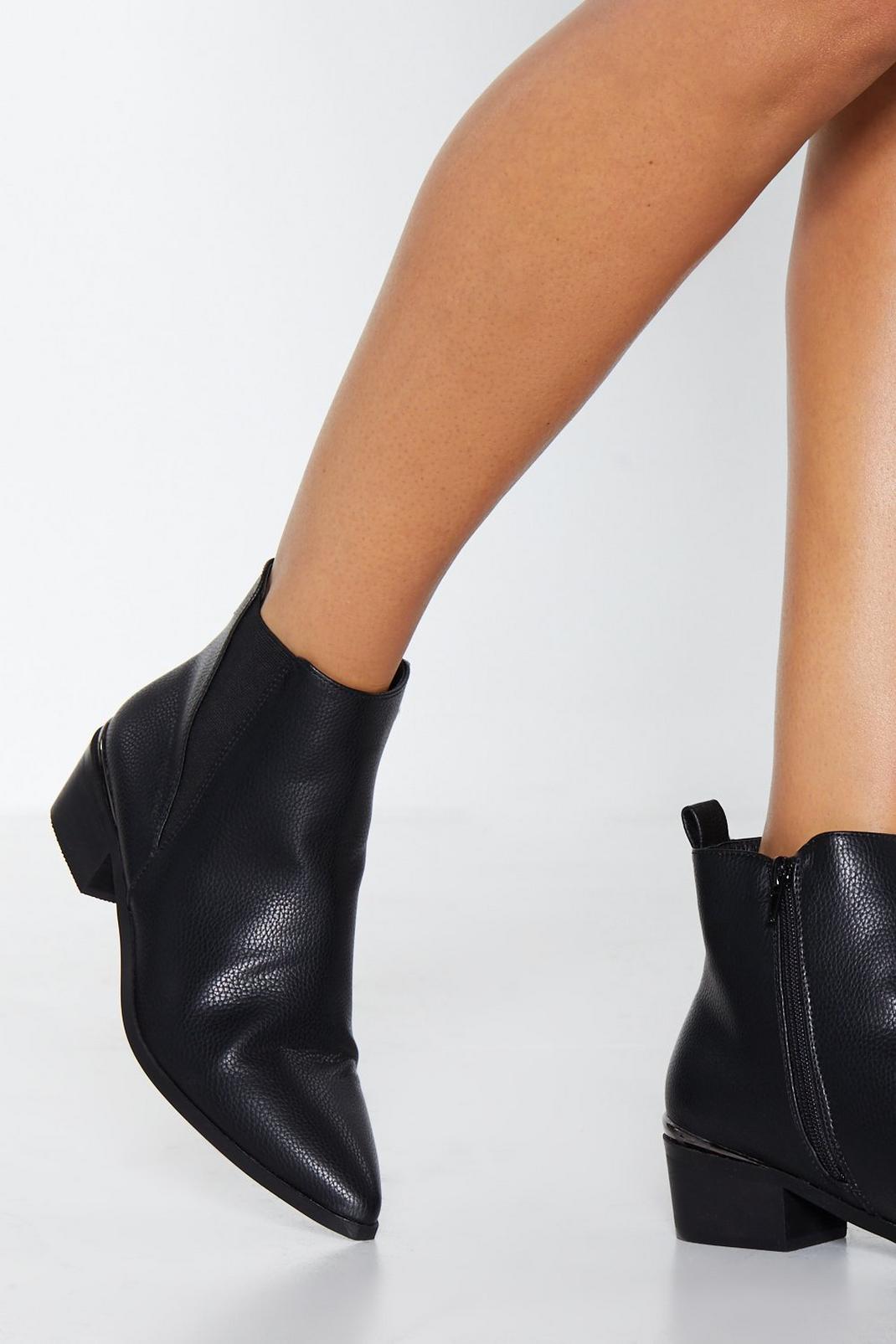 Black Pointed Low Block Chelsea Boot image number 1