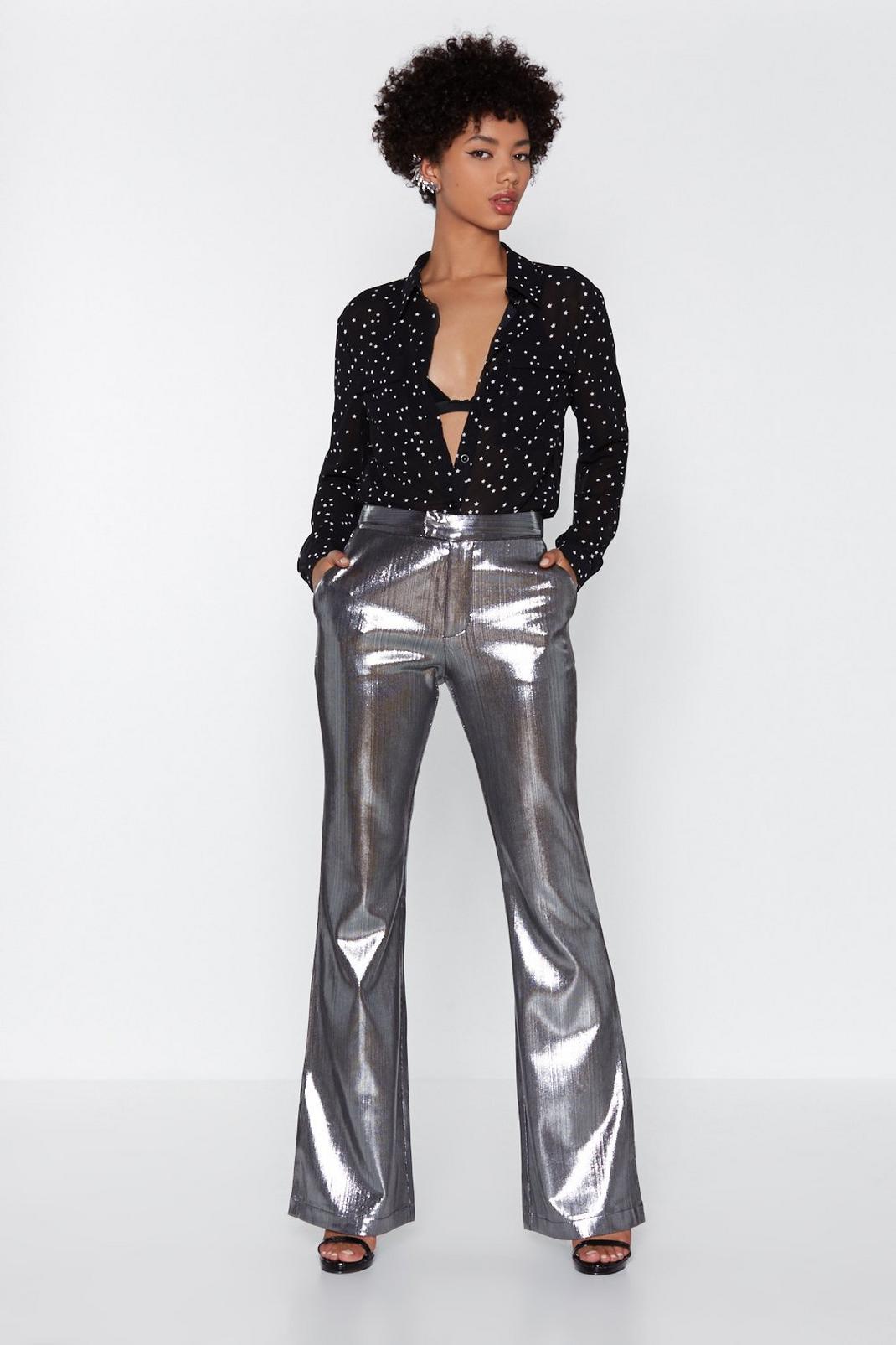 I'm Steel in Love With You Metallic Pants image number 1