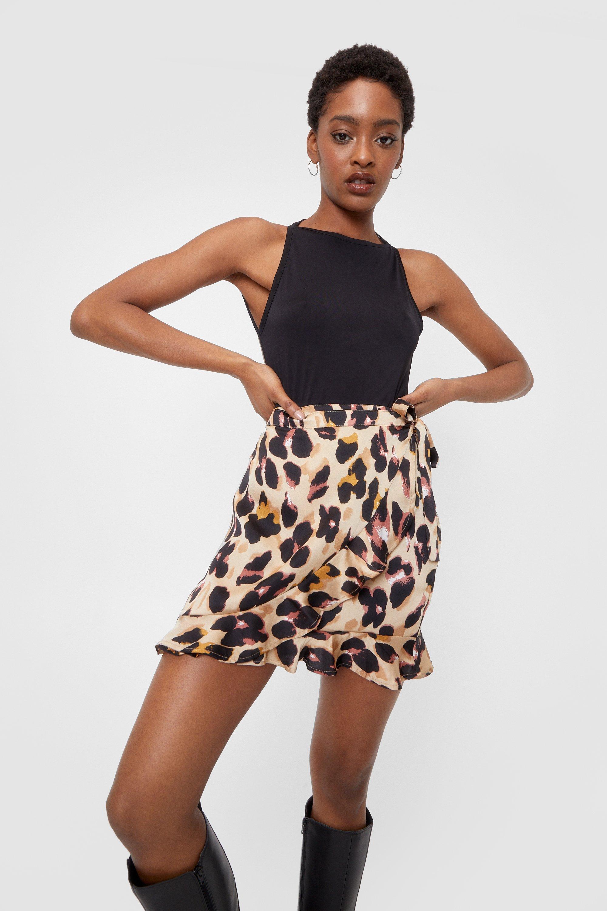 Leopard Mini Wrap Skirt