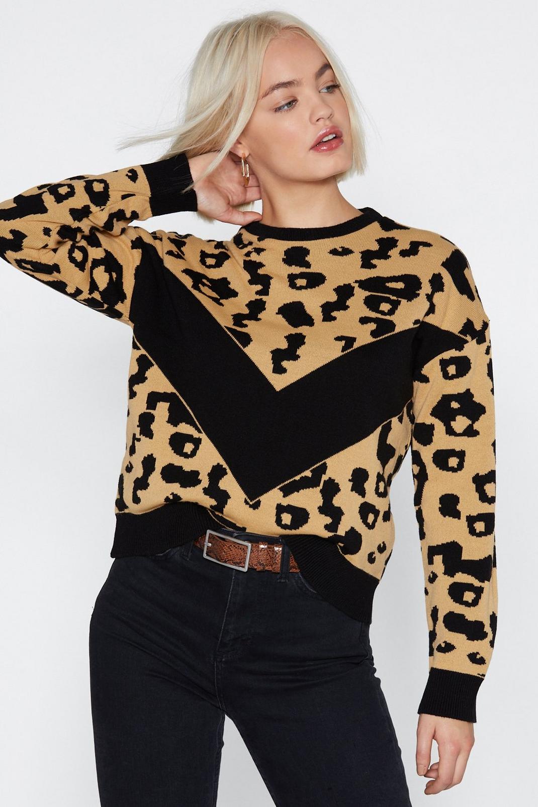 Follow the Signs Leopard Sweater image number 1