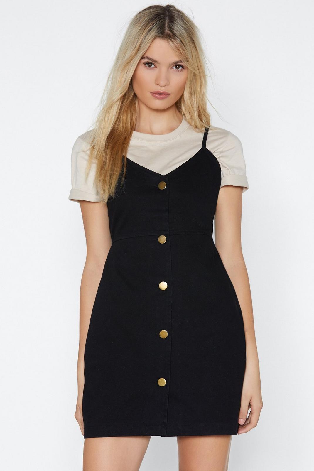 button through mini dress