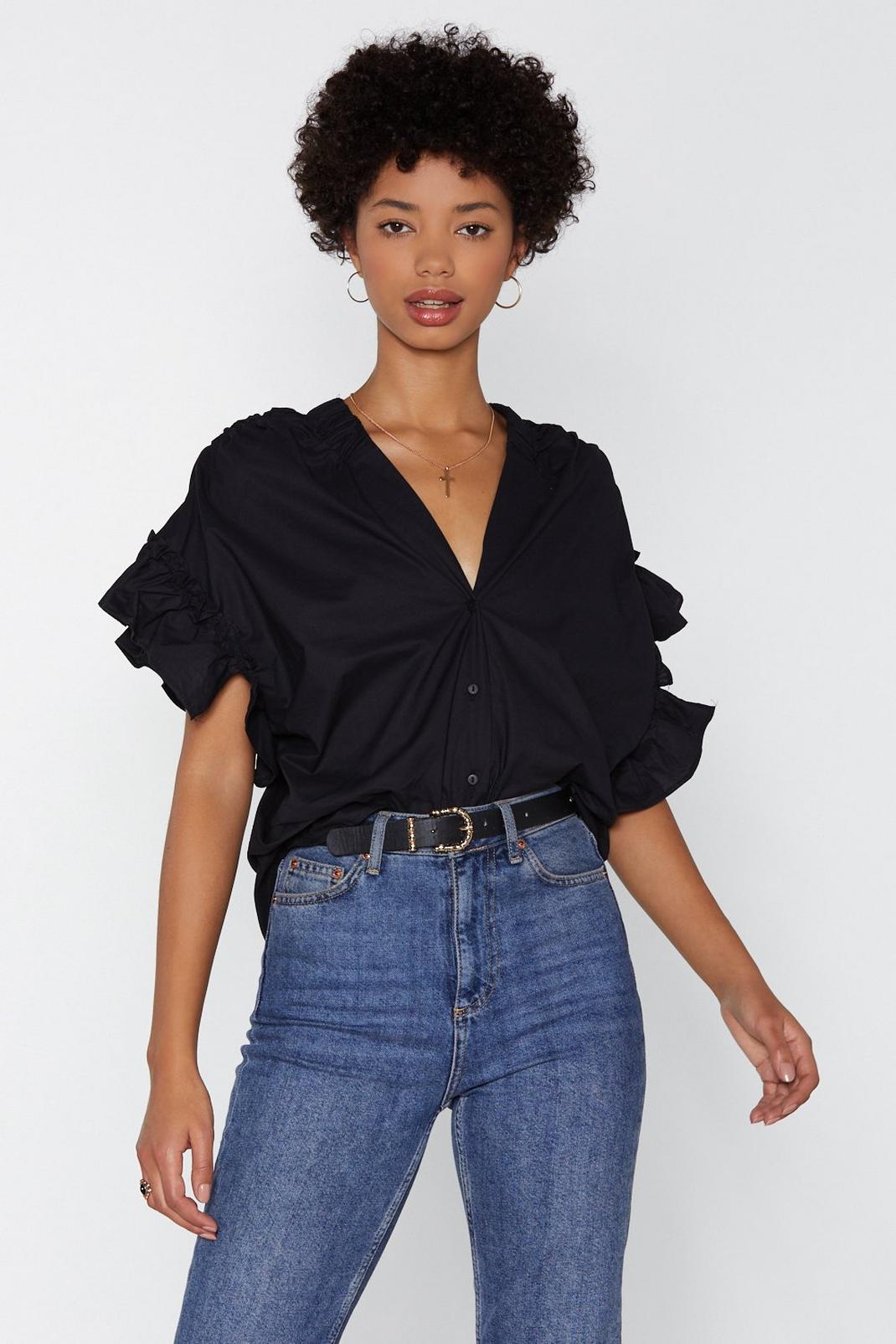 Put It on Ruffle Ruched Blouse image number 1