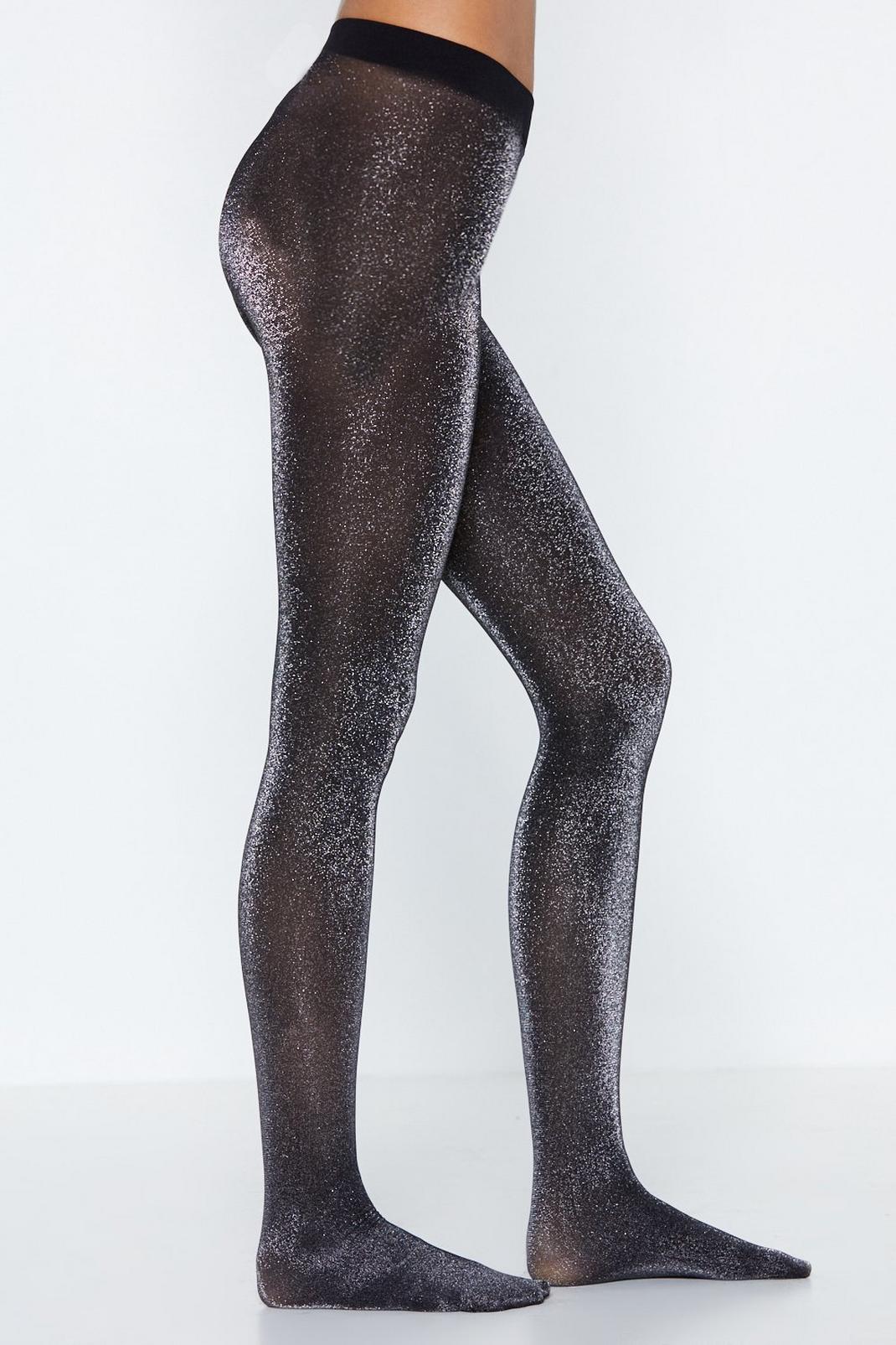Withchic Silver Sequin Sparkle Leggings Shiny Bling Tights Glitter