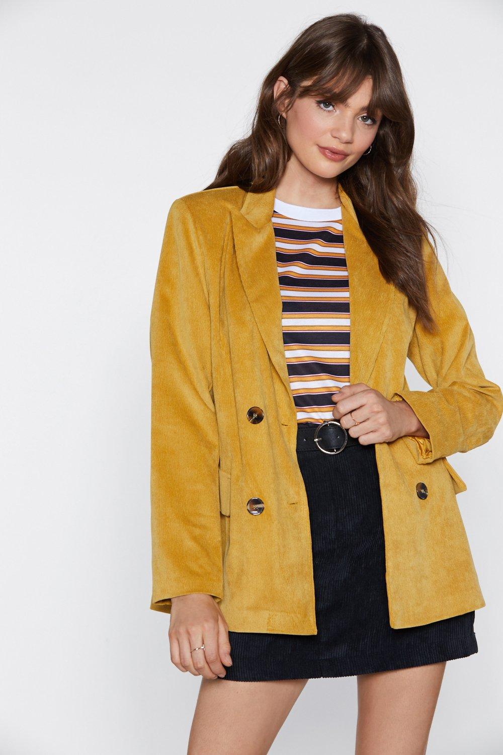 Mustard 2024 corduroy blazer