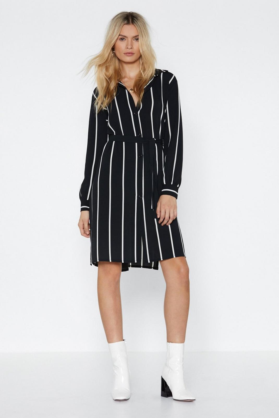 Stripe Down to It Shirt Dress image number 1