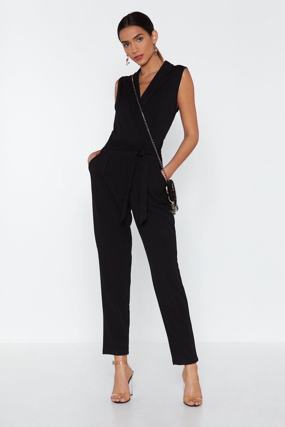 black suit jumpsuit