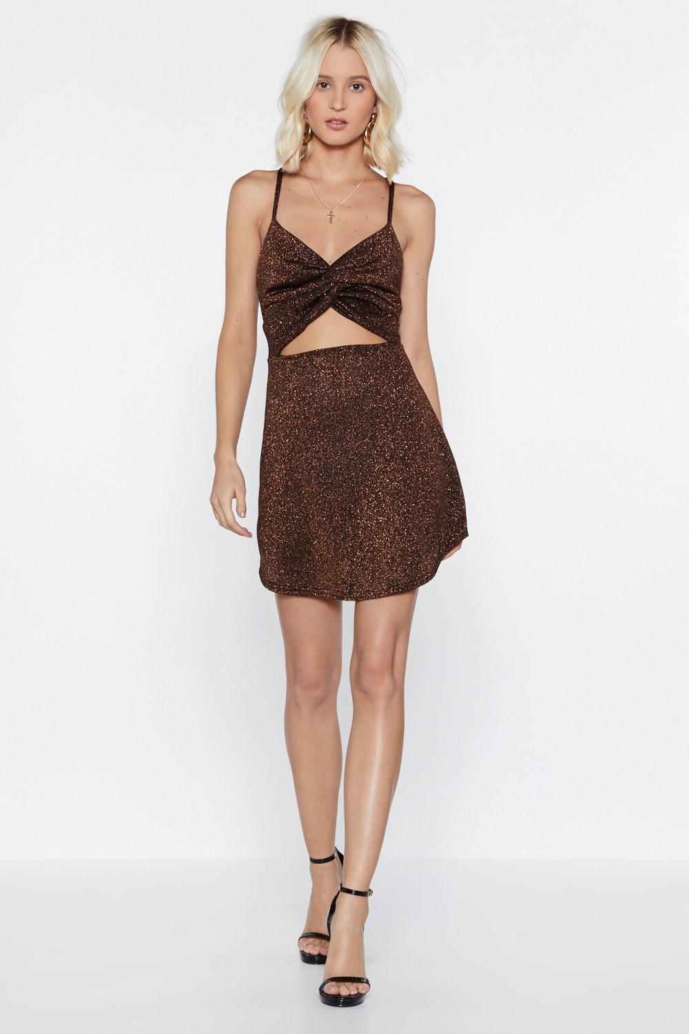 bronze glitter dress