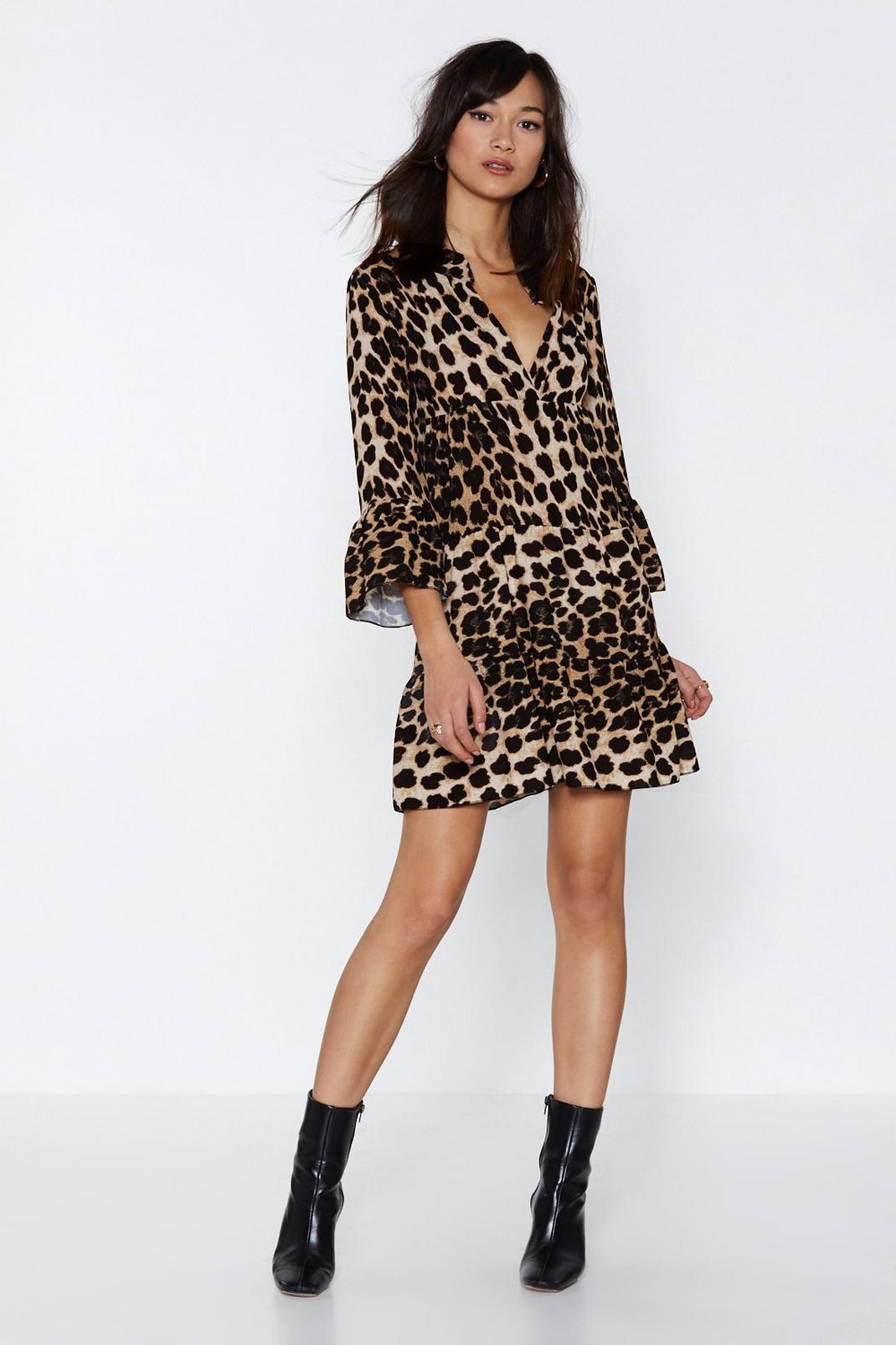 Not Right Meow Leopard Dress image number 1