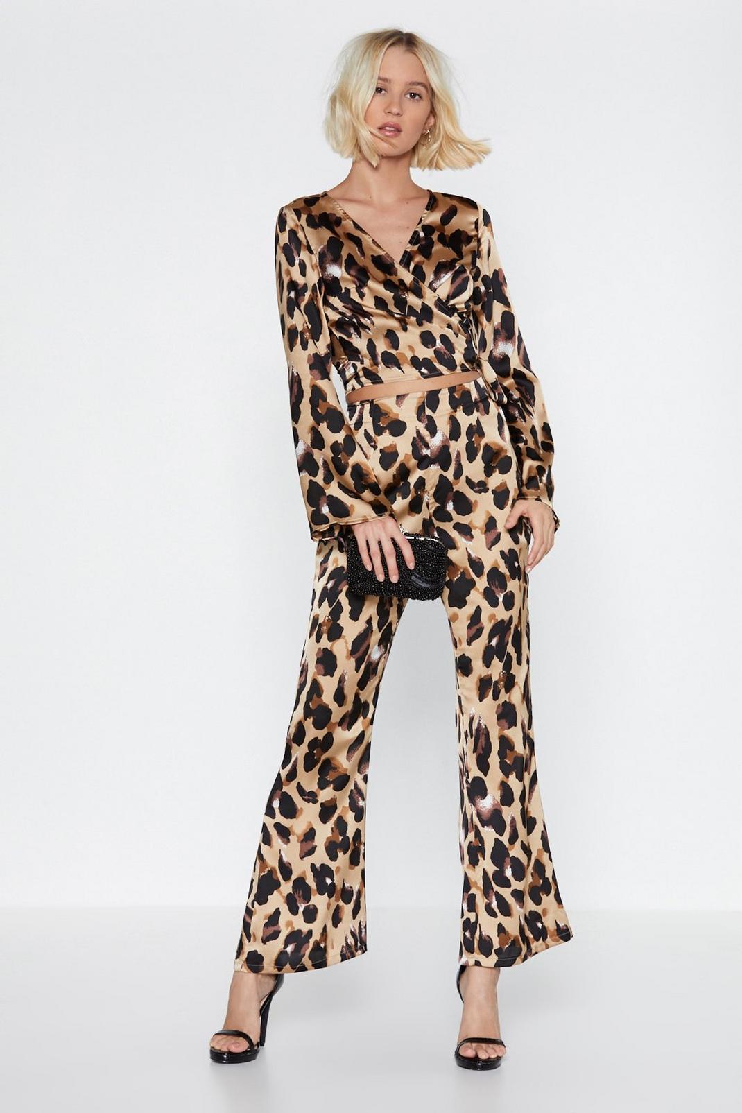 So Fierce Leopard Top and Pants Set image number 1