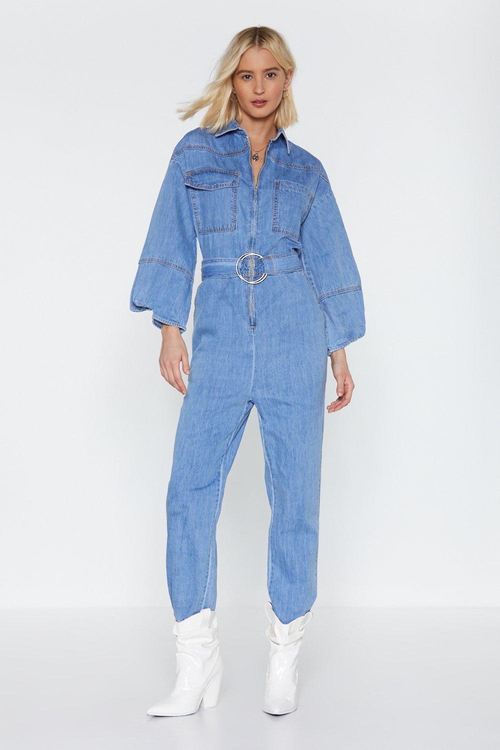 nasty gal denim jumpsuit