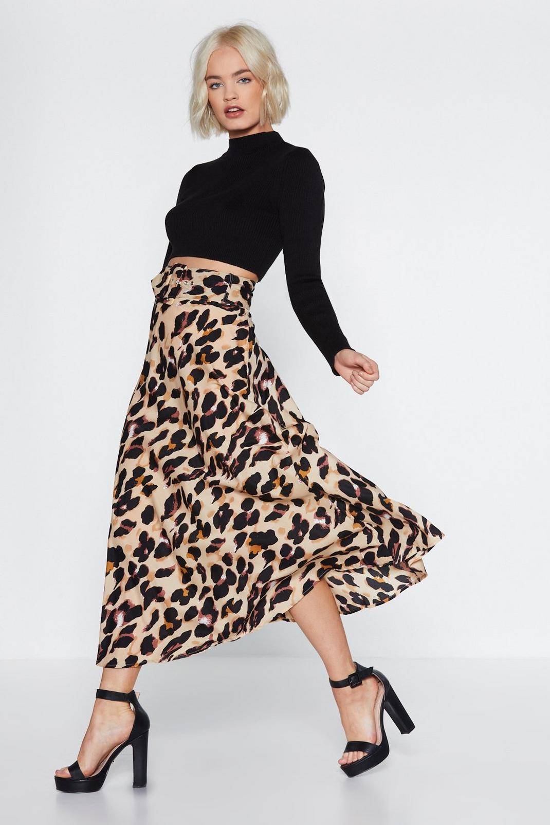 So Fierce leopard Midi Skirt image number 1