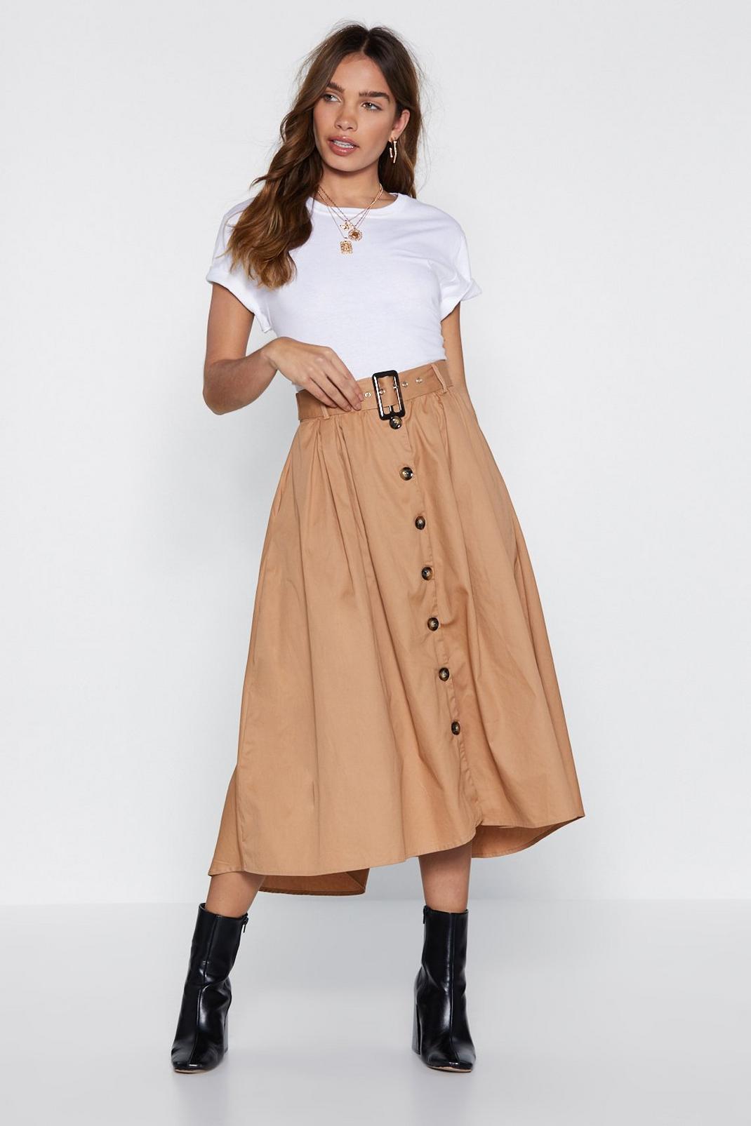 Button It Midi Skirt image number 1