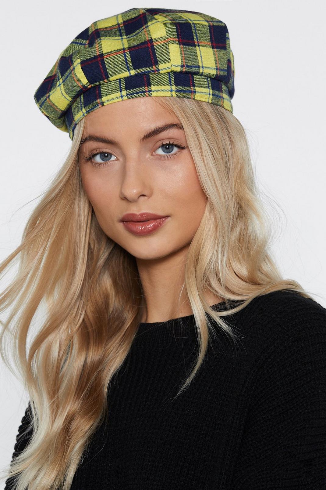 Stay On Top Plaid Beret image number 1