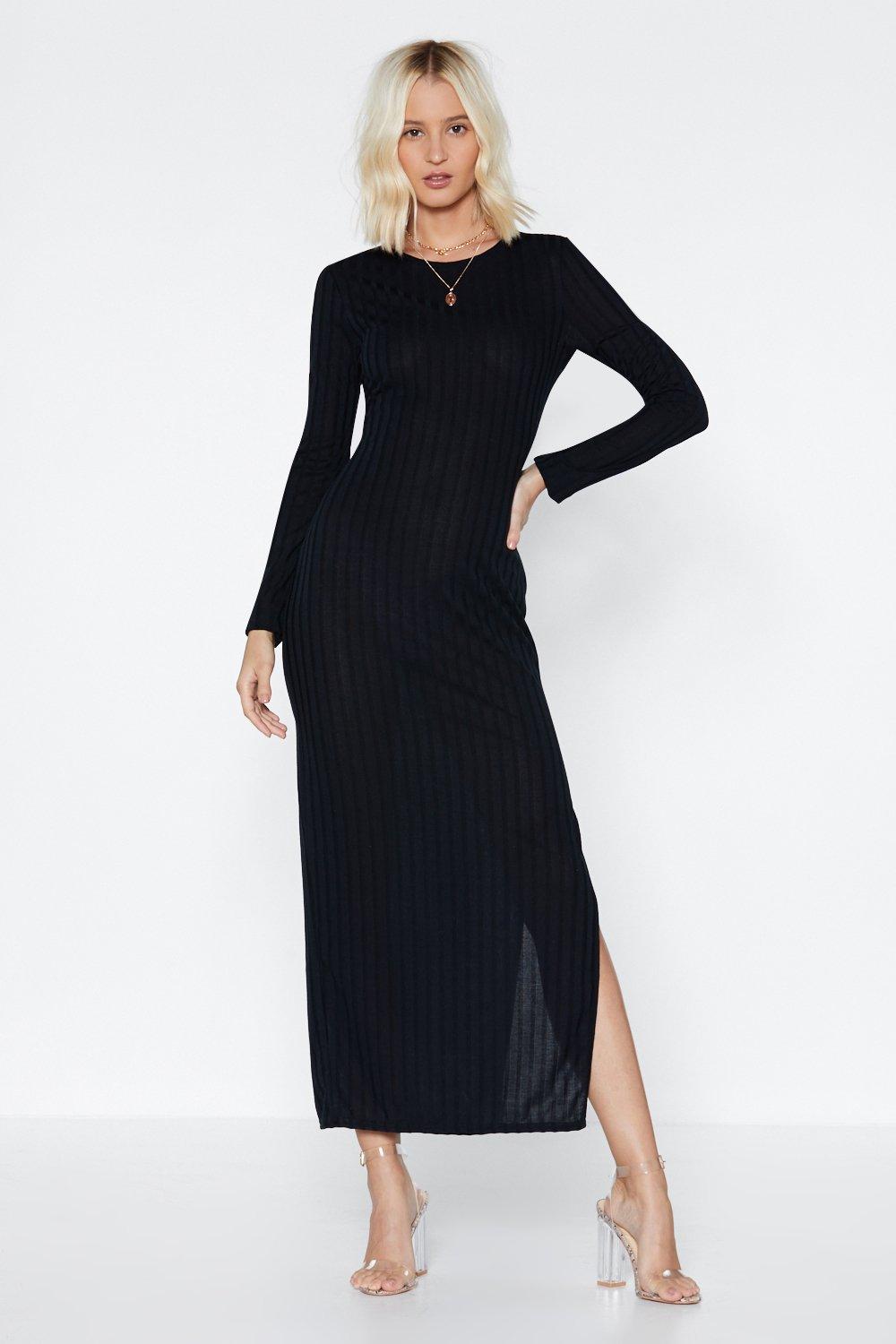 nasty gal long black dress