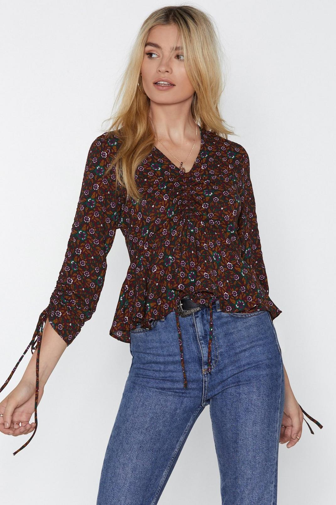Thanks Bud No Thanks Floral Blouse image number 1
