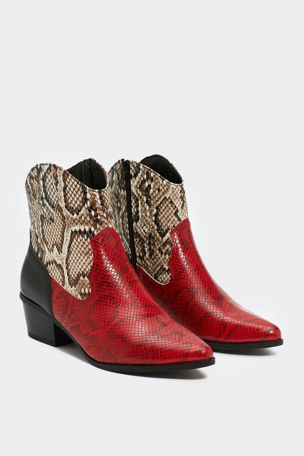 Add These to the Mix Snake Boot Nasty Gal
