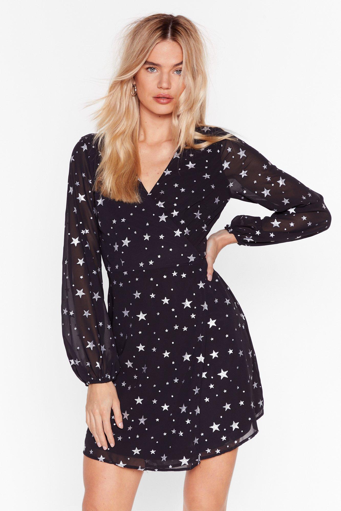 star wrap dress