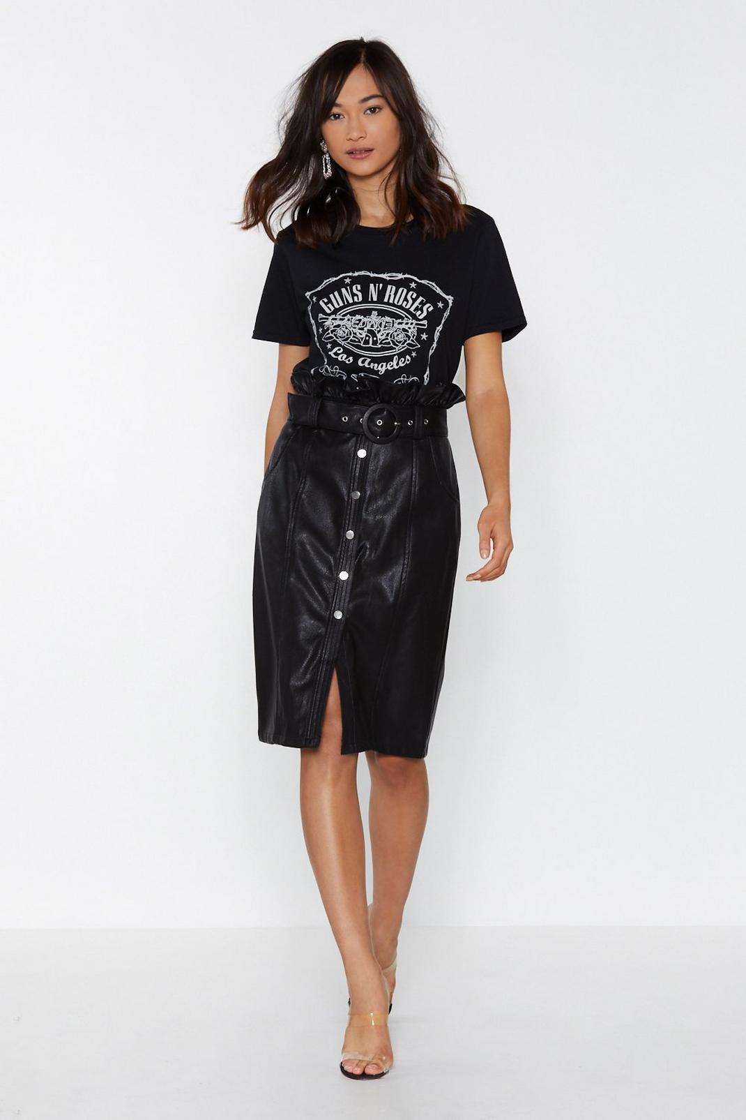 Cat's Out the Paperbag Faux Leather Skirt image number 1