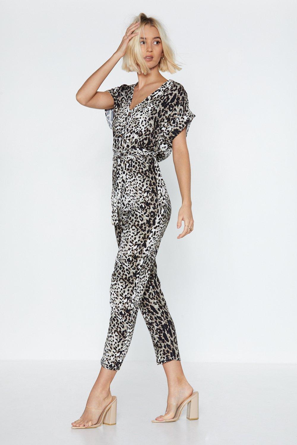 Leopard At Work Relaxed Jumpsuit Nasty Gal